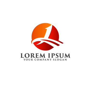 mektup l logo tasarım kavramı şablonu