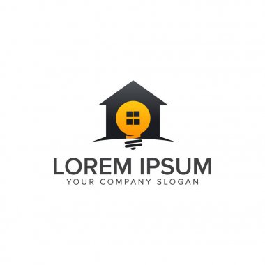 ampul house logosu. Emlak logo tasarım kavramı şablonu