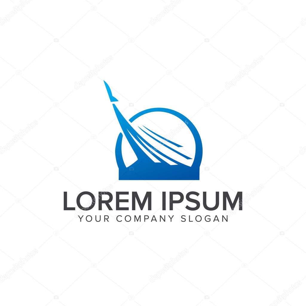 Aircraft flying logo design concept template . fully editable vector