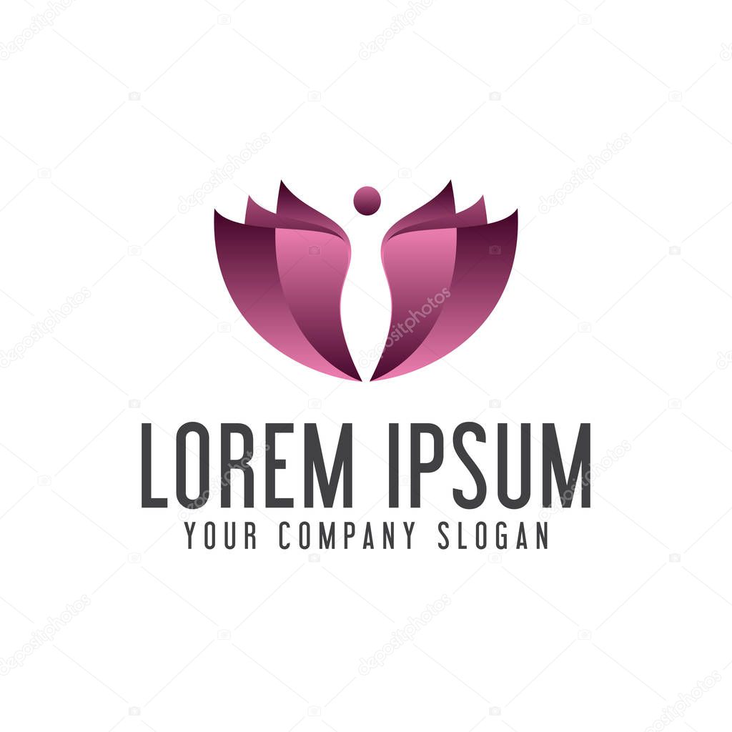 Spa people logo design concept template . fully editable vector