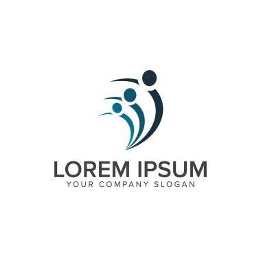 insanlar logosunu görmeniz gerekir. Aile Bakımı logo tasarım kavramı şablonu
