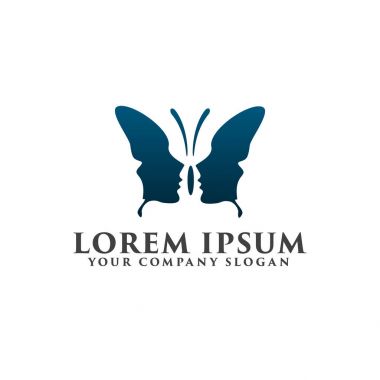 Kelebek logo tasarım kavramı şablonu