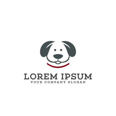 evde beslenen hayvan köpek logo tasarım kavramı şablonu