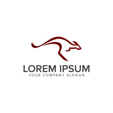 Kanguru logo tasarım kavramı şablonu