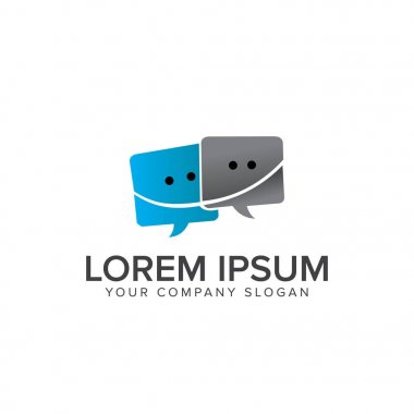 sohbet gülümseme logosunu görmeniz gerekir. iletişim logo konsept tasarım şablonu