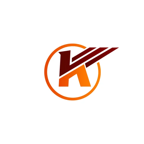 편지 k 날개 로고 디자인 개념 서식 파일 — 스톡 벡터