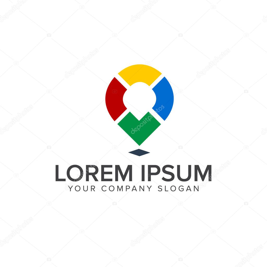 Map location media logo design concept template . fully editable vector
