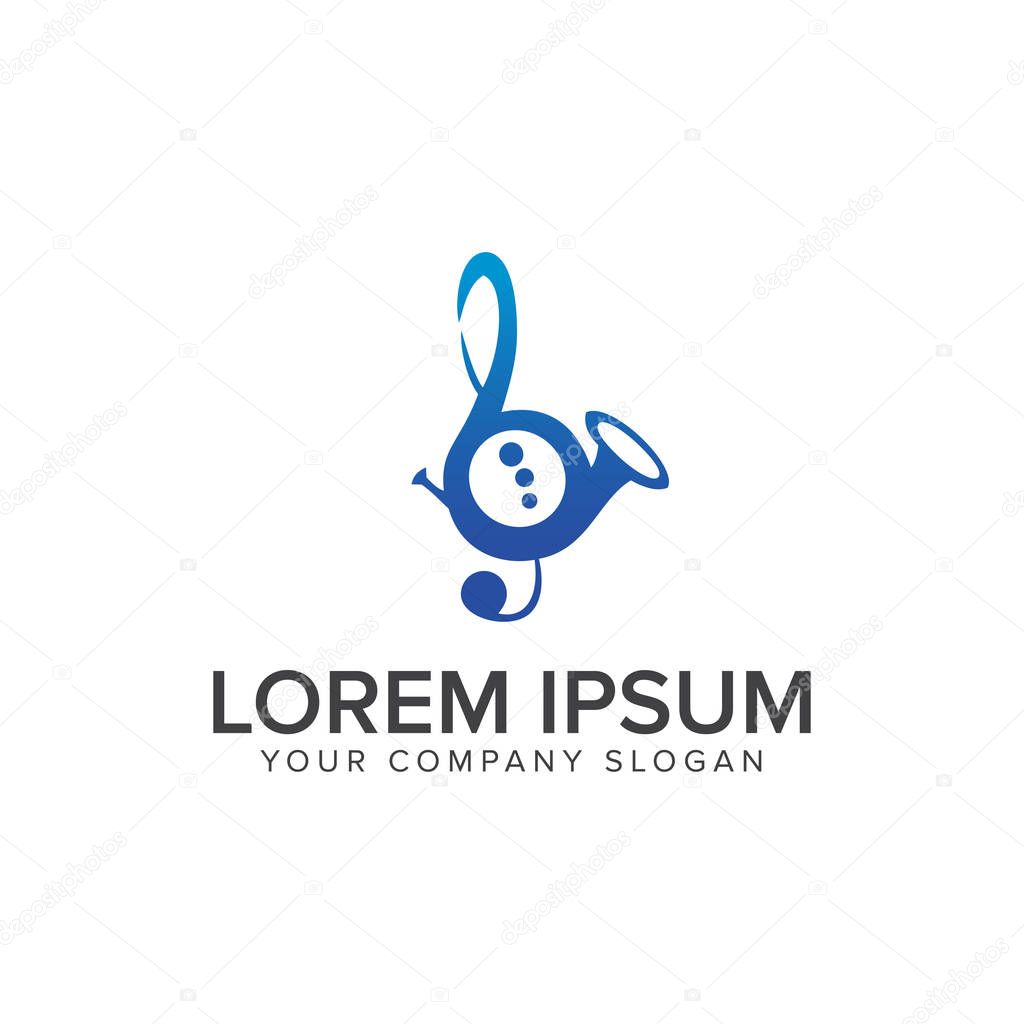 Music saxophone logo design concept template . fully editable vector