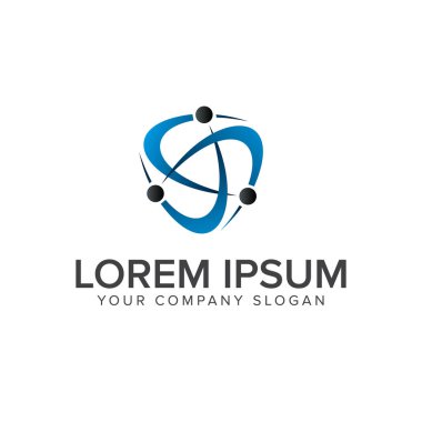 Teknik soyut logo tasarım kavramı şablonu