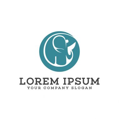 Logo tasarım kavramı şablonu fil daire