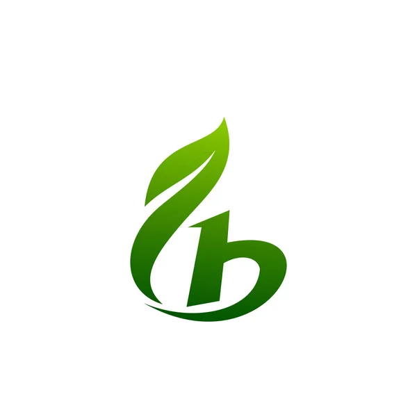B leaf logo design koncept brevmall — Stock vektor