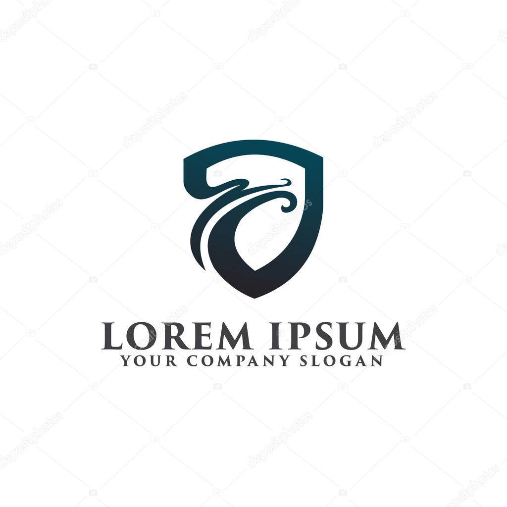 Security dragon logo design concept template. fully editable vector
