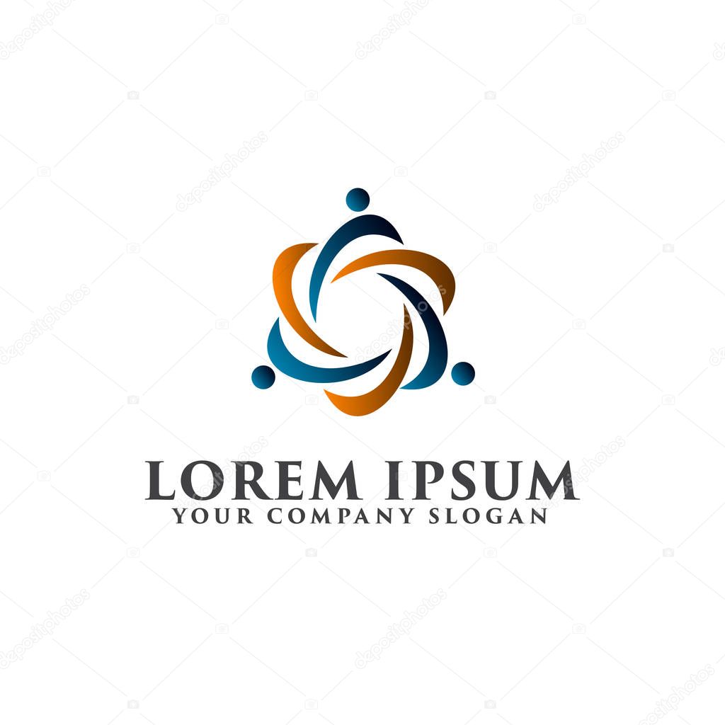 People network partners logo  design concept template. fully editable vector