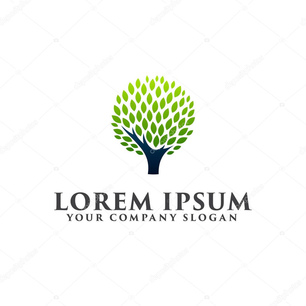 Abstract tree logo icon design concept template. fully editable vector