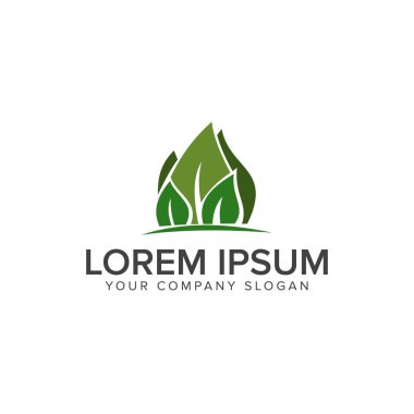 Yaprak Bahçe doğa logo tasarım konsepti peyzaj