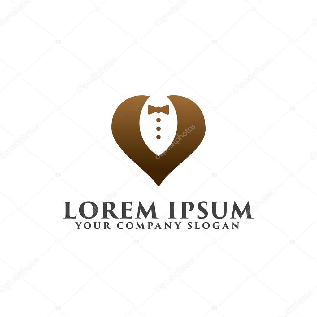 Tuxedo logo design concept template. fully editable vector