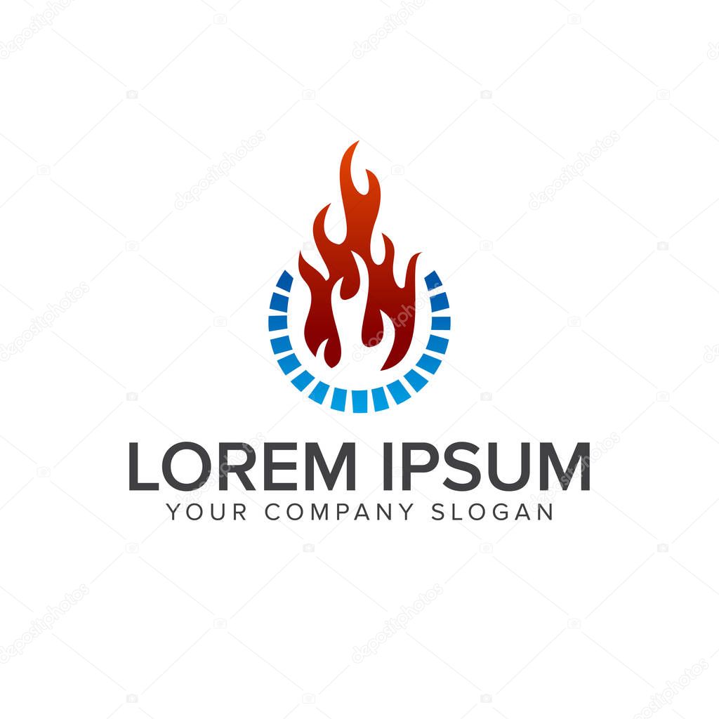 flame and water logo design concept