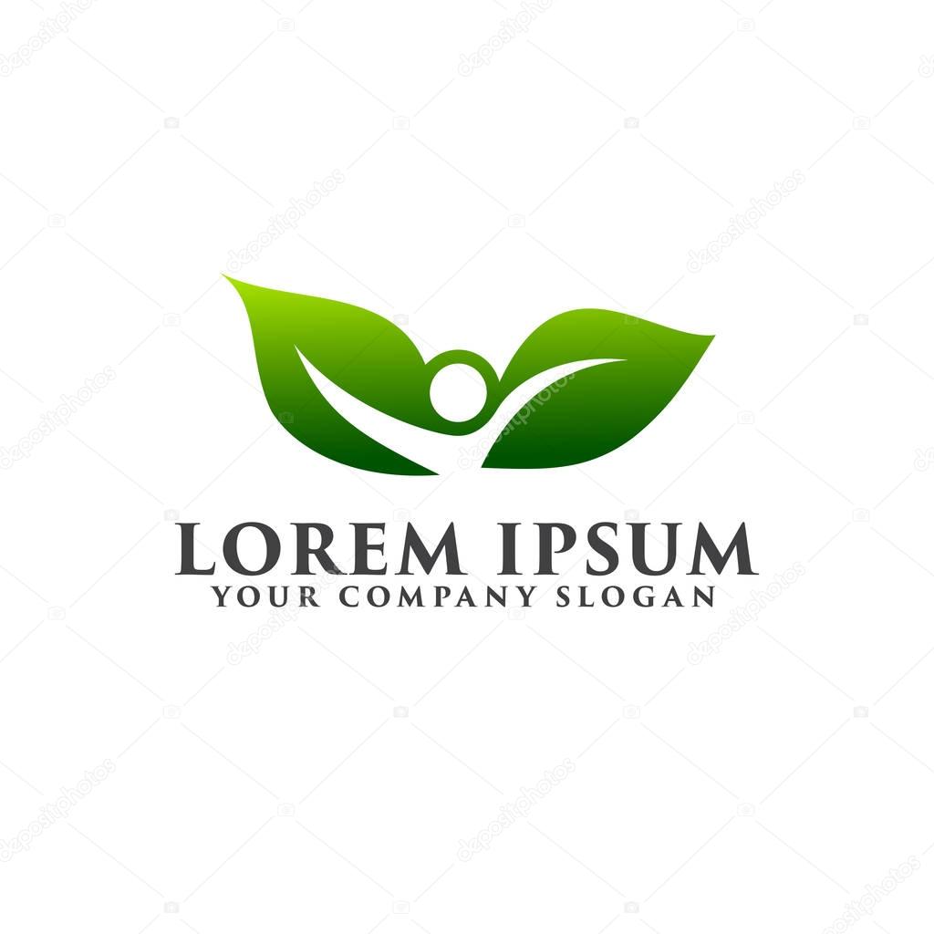 Landscaping people logo design concept template. fully editable vector