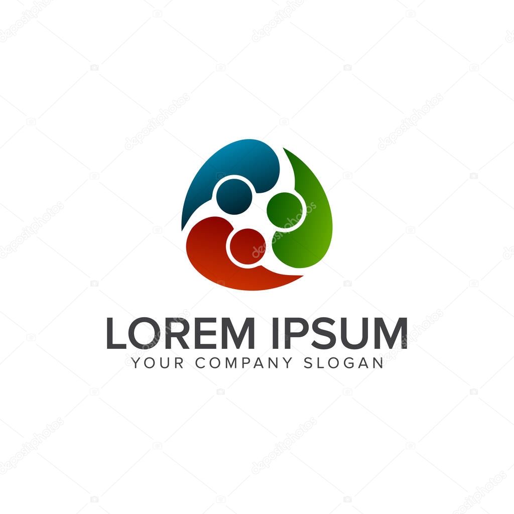 People Business and Consulting logo. teamwork communication group logo design concept template. fully editable vector
