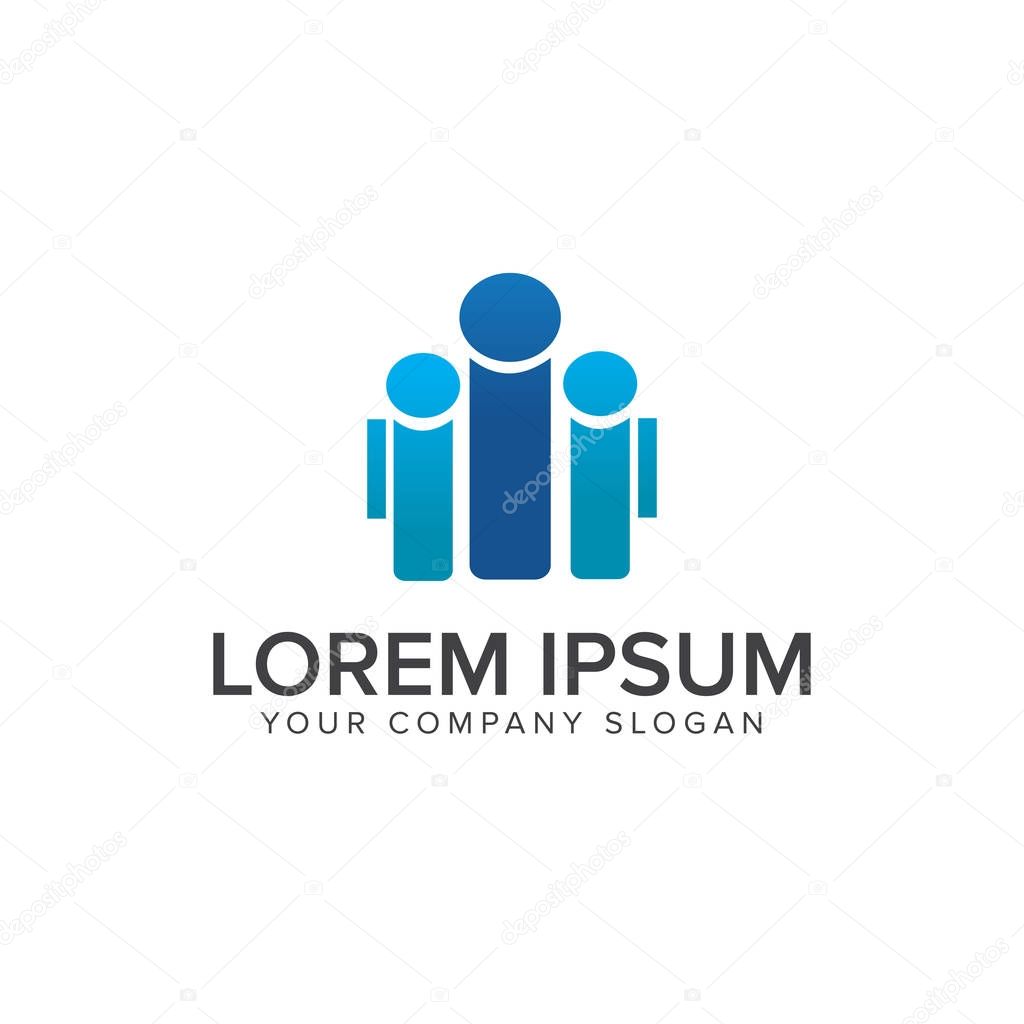 People Business and Consulting logo. teamwork communication group logo design concept template. fully editable vector