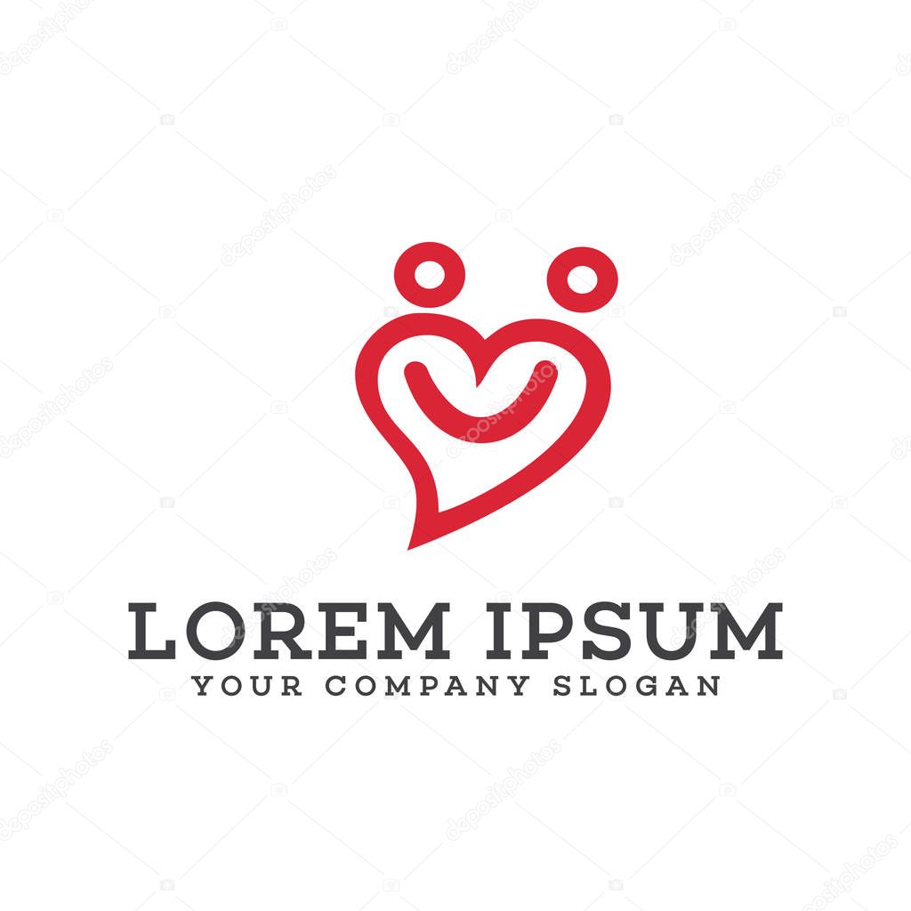 People love logo. smile logo design concept template. fully editable vector