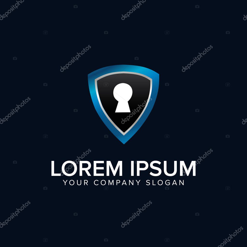Security logo with key hole logo design concept template. fully editable vector