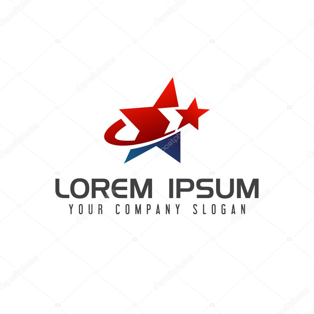 Abstract star logo design concept template. fully editable vector