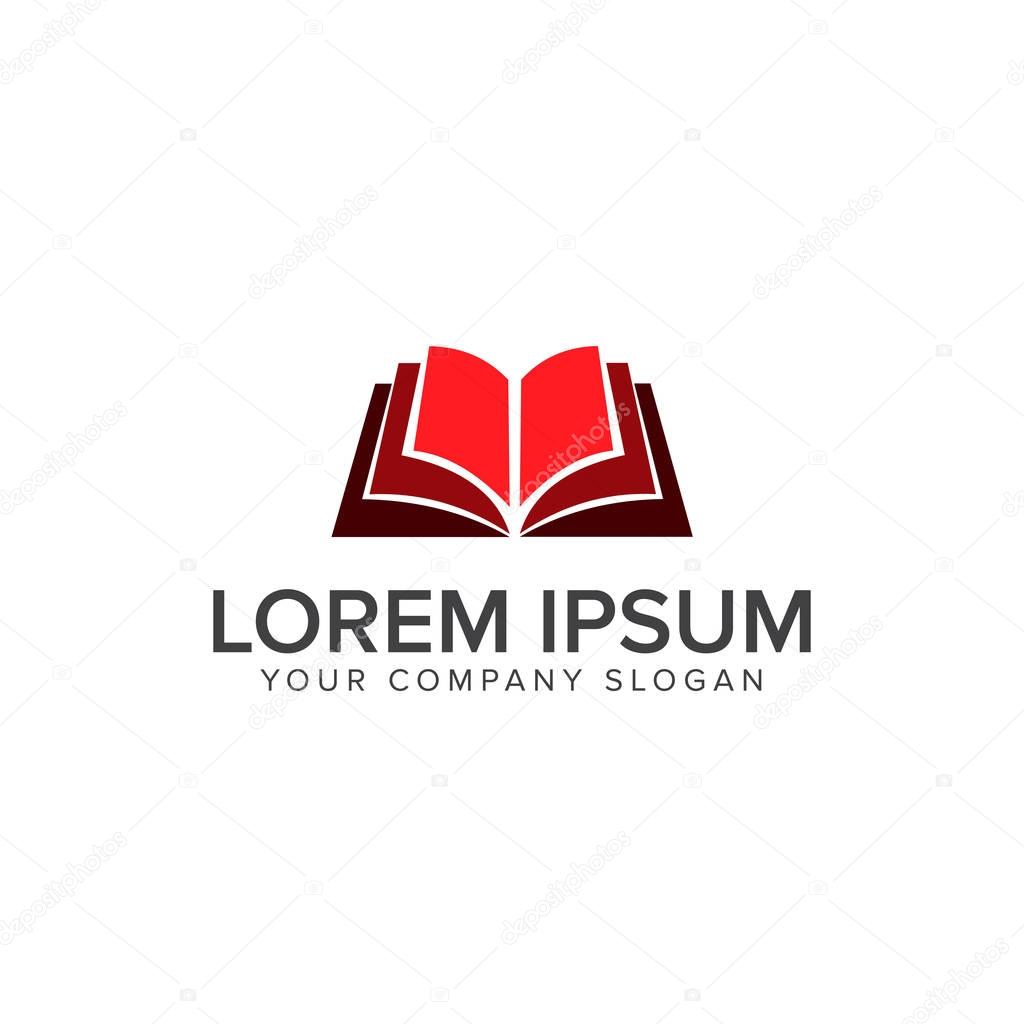 Open book education logo design concept template. fully editable vector