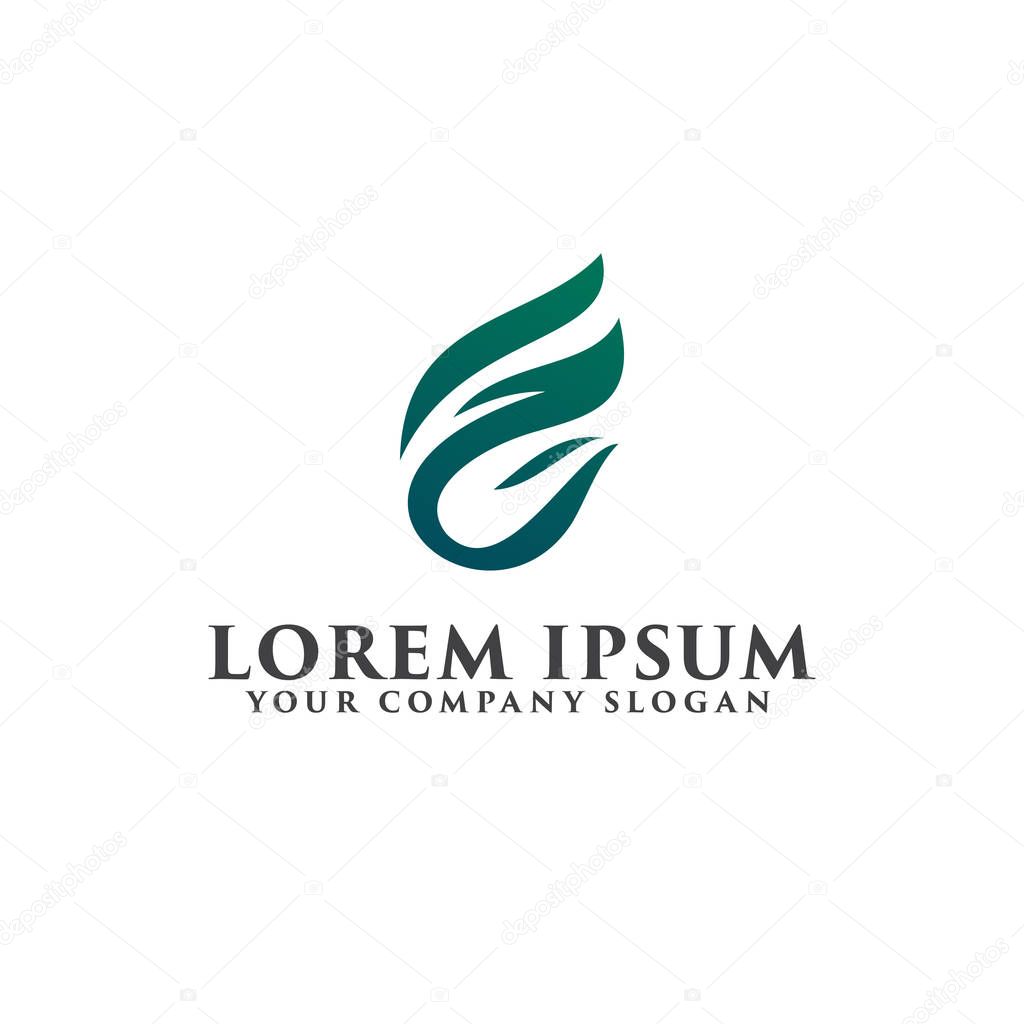 Letter F leaf logo design concept template. fully editable vector