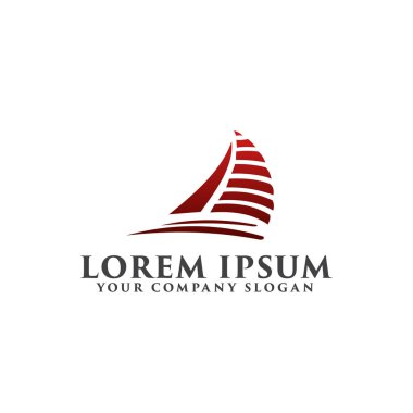 Yaratıcı gemi kavramı Logo tasarım şablonu tasarım konsepti