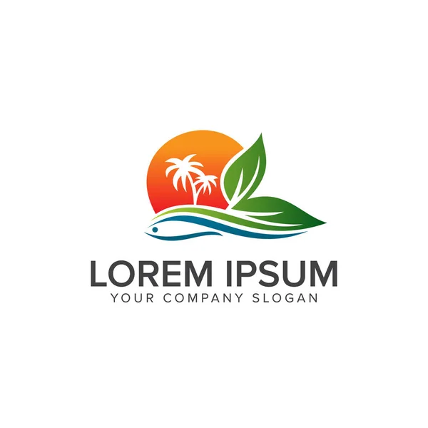 Landscape summer Logo design concept — Stock Vector