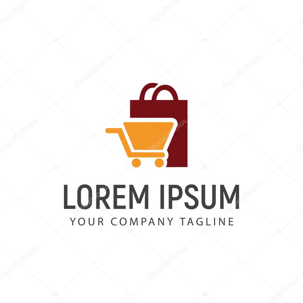 Shopping bag and carriage logo design concept template. fully editable vector