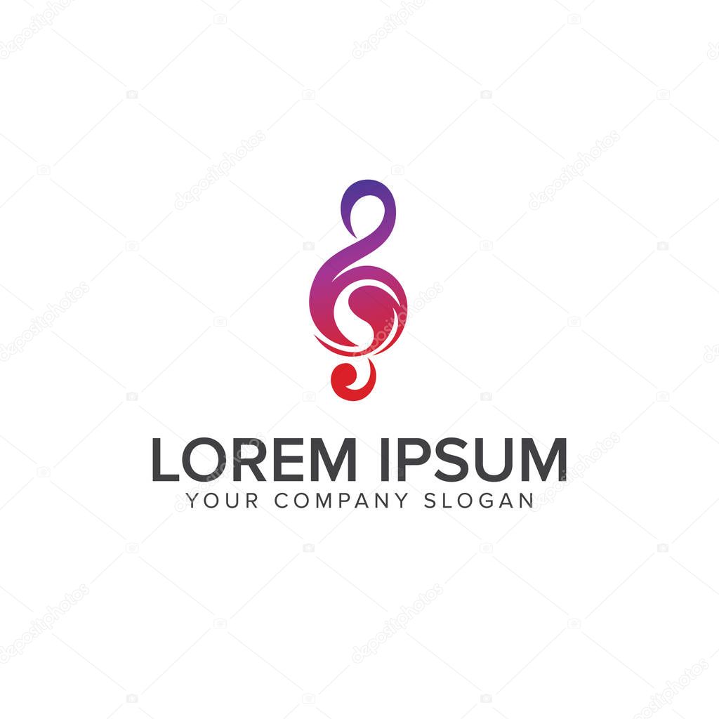 Music tones logo design concept template. fully editable vector