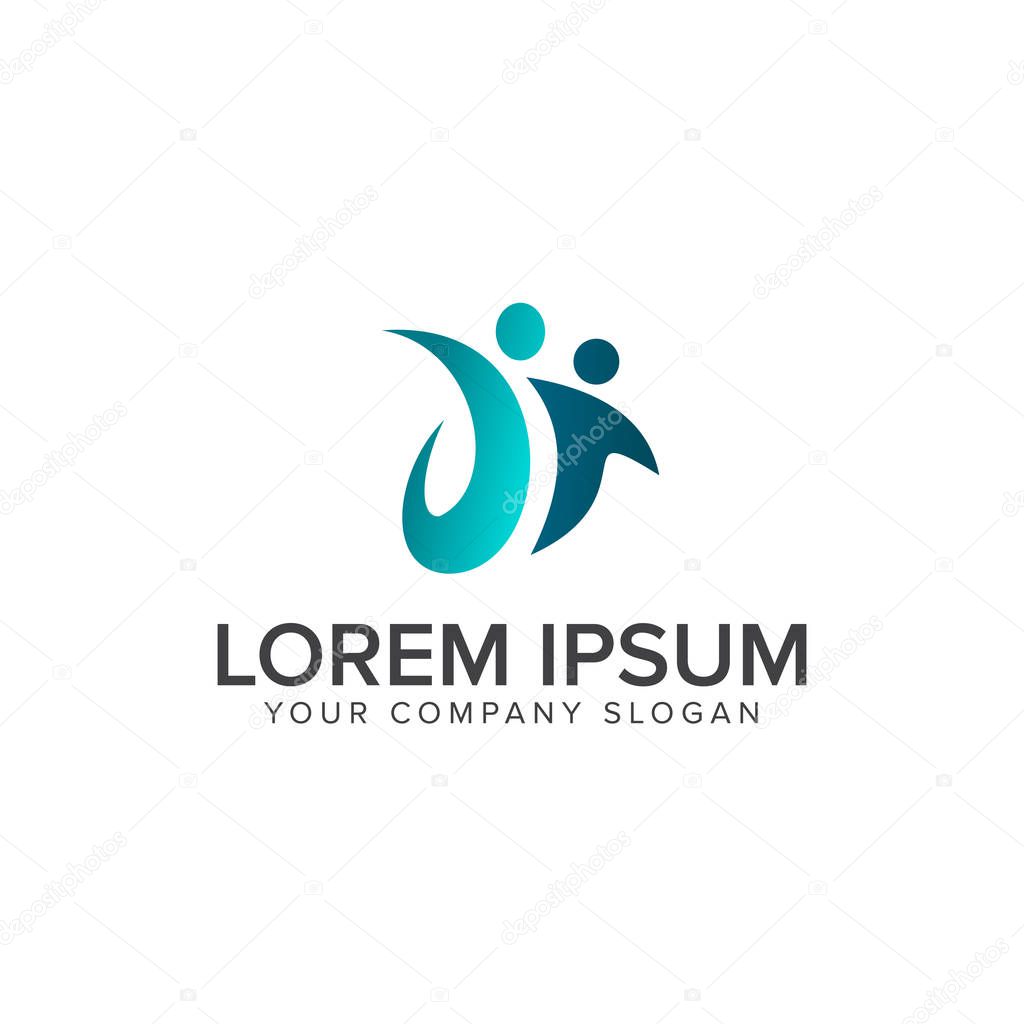 People care logo design concept template. fully editable vector