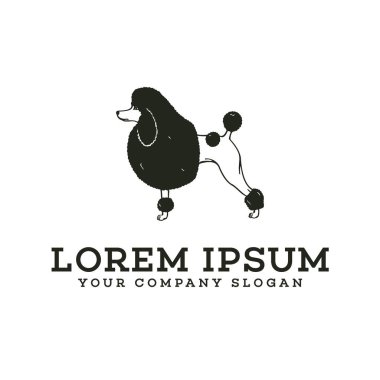 Köpek logosu hazır. fino köpeği evcil köpek logo tasarım kavramı şablonu
