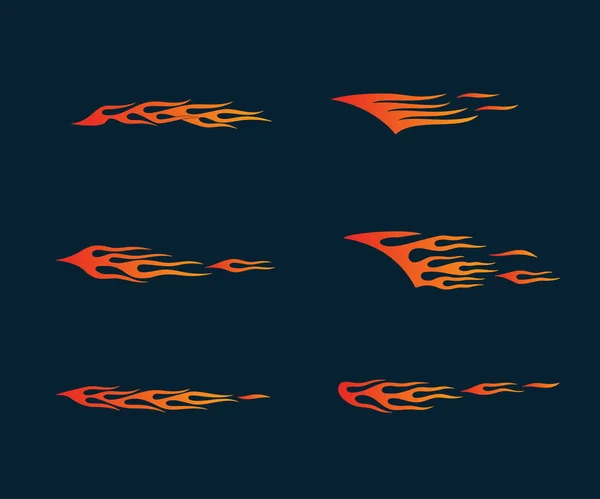 Fire flames in tribal style for tattoo, vehicle and t-shirt decoration design. Vehicle Graphics, Stripe, Vinyl Ready Vector Art — Stock Vector