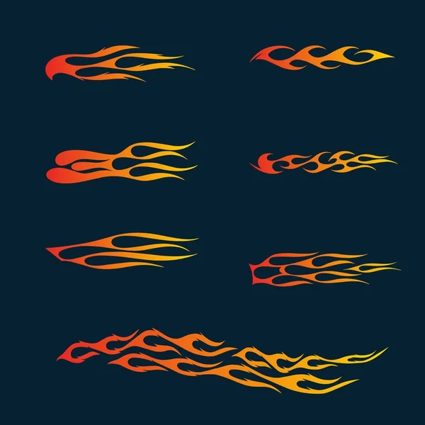 Brand flammor i tribal stil för tatuering, fordon och t-shirt dekoration design. Bildekor, Stripe, Vinyl redo vektor konst — Stock vektor