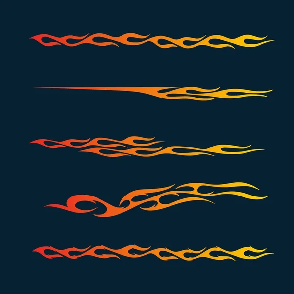 Api api dalam gaya kesukuan untuk tato, kendaraan dan desain dekorasi t-shirt. Grafik Kendaraan, Stripe, Vinyl Seni Vektor Siap - Stok Vektor