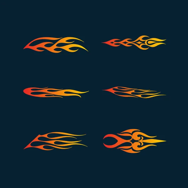 Огонь пламя в племенном стиле для татуировки, транспортного средства и футболки украшения дизайн. Векторная графика, полоска, винил — стоковый вектор