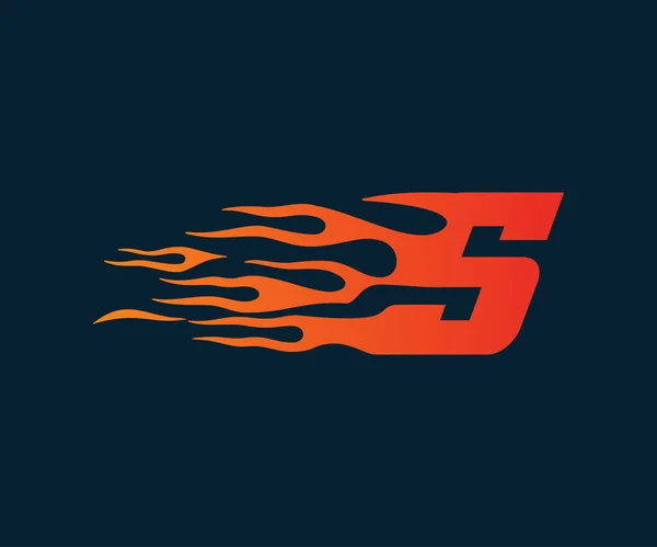 文字 S 炎のロゴ。スピードのロゴ デザイン コンセプト テンプレート — ストックベクタ
