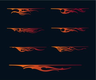 kabile araç grafik, alev araç grafik sarın Dizayn