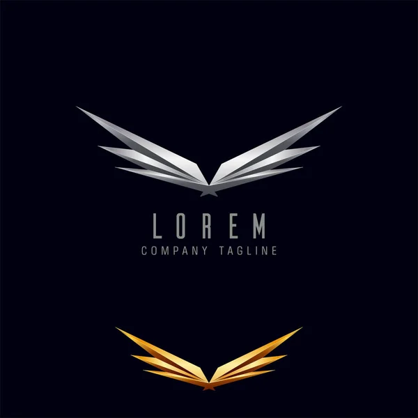 Luxury wings logo design concept template — Stock Vector