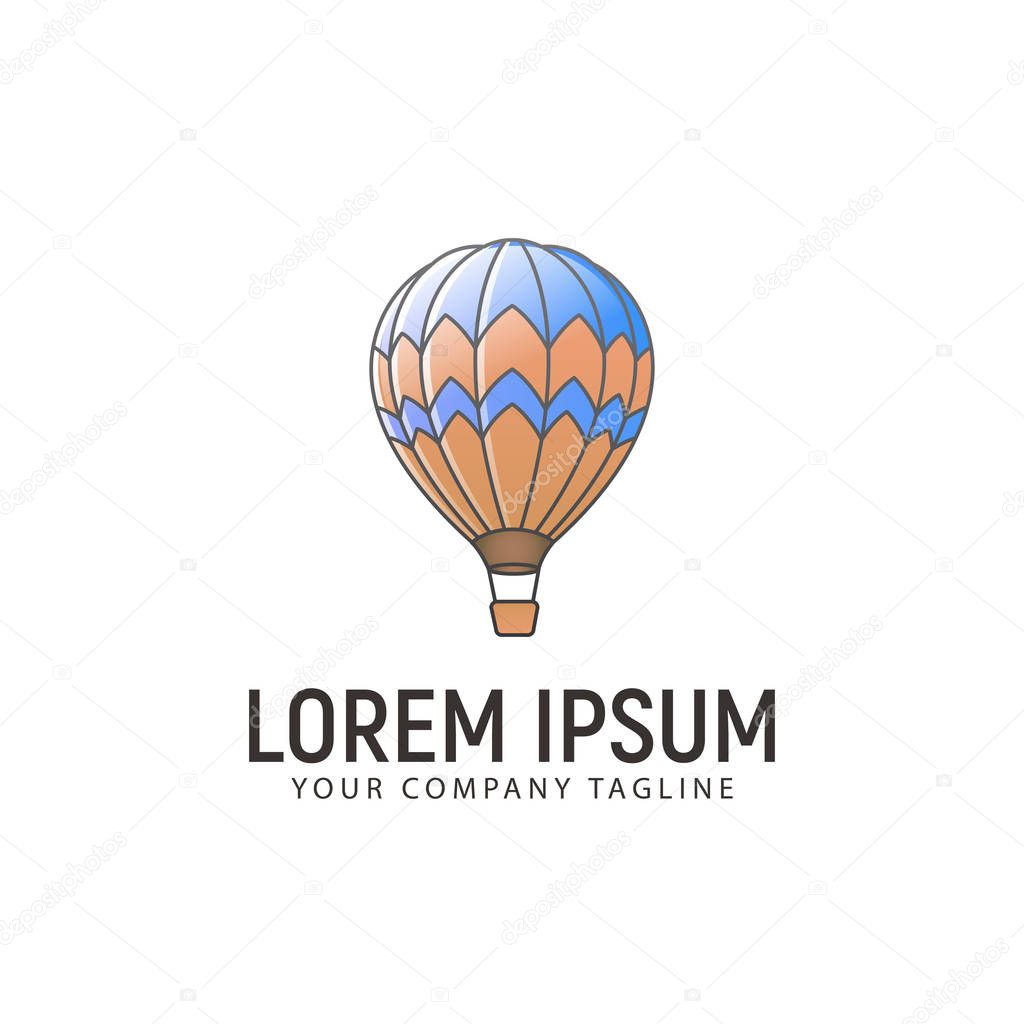 hot air balloon logo design concept template