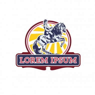 at vintage logo. amblem tasarım kavramı şablonu