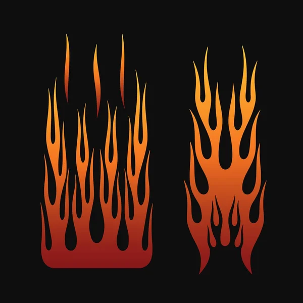 Brand flammor i tribal stil för tatuering, fordon och t-shirt dekoration design. Bildekor, Stripe, Vinyl redo samling set — Stock vektor