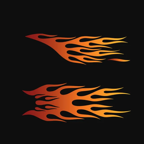 Fire flames in tribal style for tattoo, vehicle and t-shirt decoration design. Vehicle Graphics, Stripe, Vinyl Ready collection set — Stock Vector