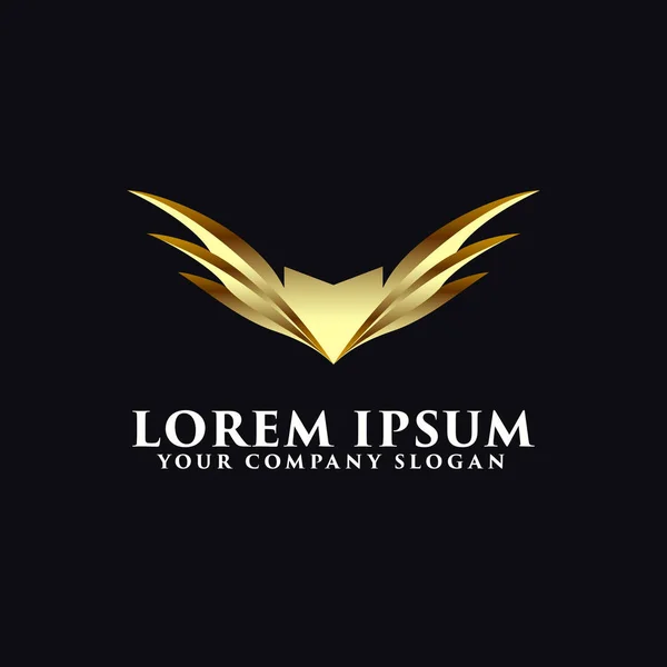 Luxe vleugels logo embleem concept ontwerpsjabloon — Stockvector