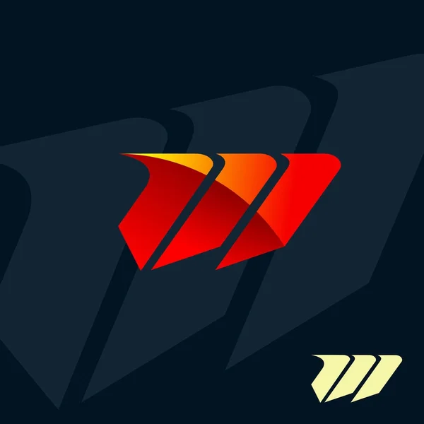 現代文字 M のロゴ。速度の高速のデザイン コンセプトのテンプレート — ストックベクタ