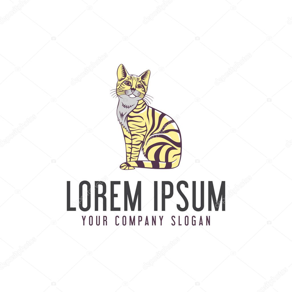 Cat logo design concept template. fully editable vector