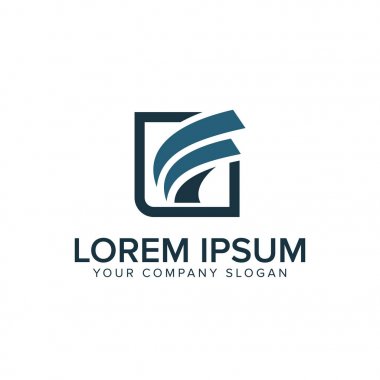 F harfi logosunu görmeniz gerekir. kare şekli tasarım kavramı şablonu